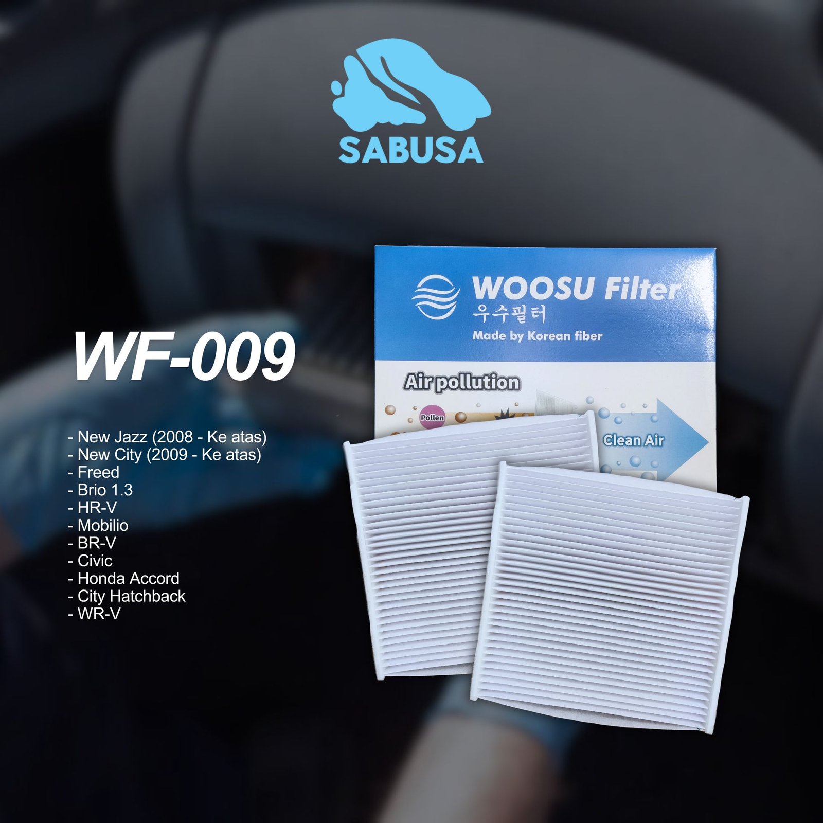 WF09 Woosu Filter AC Cabin Mobil Honda Aseptic HEPA+ Carbon - Gambar 2